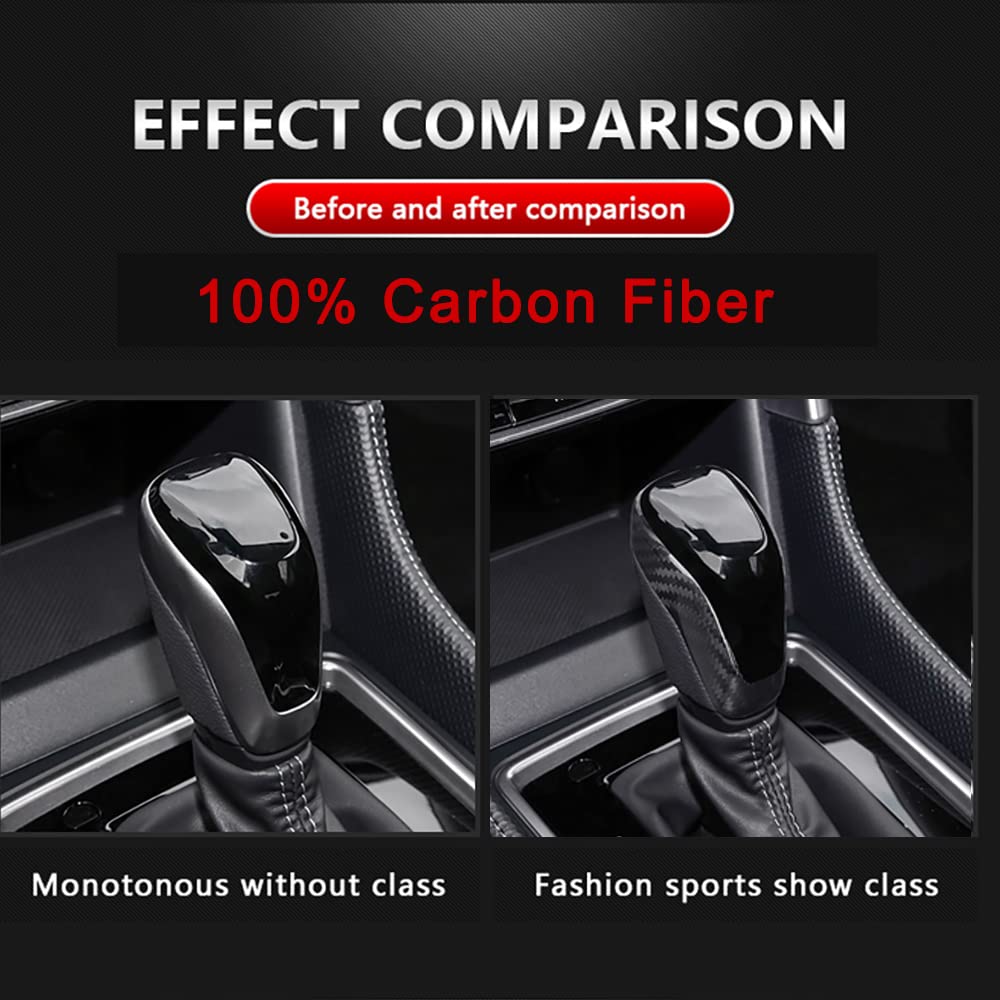 Genuine Carbon Fiber Gear Shift Knob Cover Trim for Subaru Forester & Crosstrek (2019-2023), WRX & Impreza (2018-2023) | Premium Interior Styling Upgrade