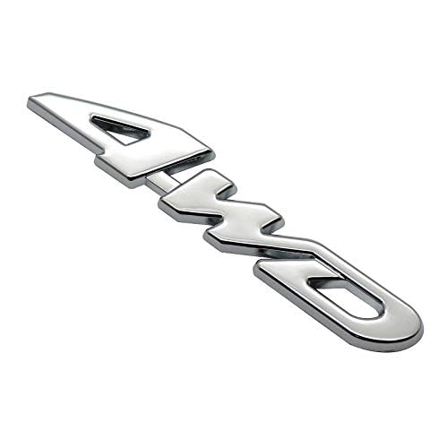 4WD Emblem Badge 3D Letter Metal Aluminum Alloy Fender Side Panel Car Sticker for All Wheel Drives, Off-Road, SUVs, Auto Trucks