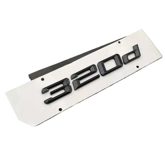 3D ABS Rear Trunk Emblem Badge for BMW 3 Series 320i 320d - Glossy Black & Chrome - AutoGearHub