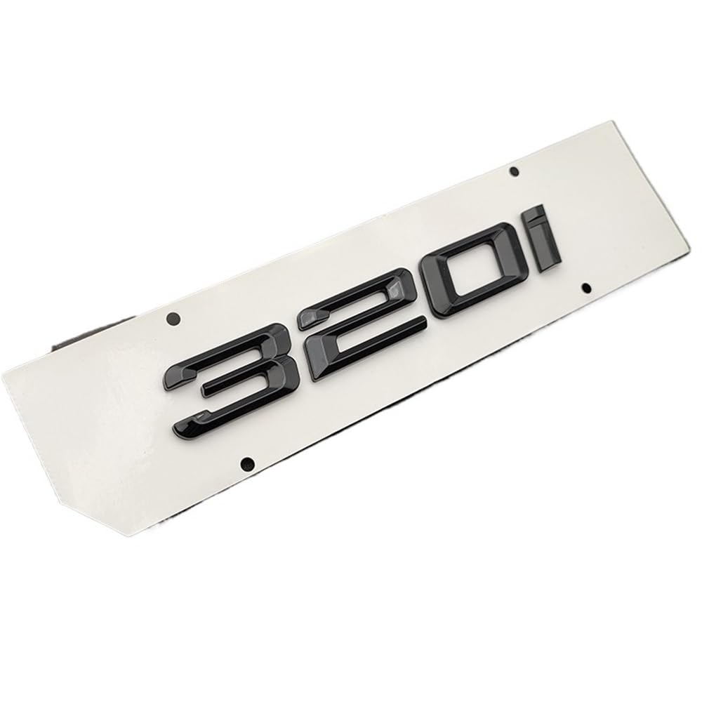 3D ABS Rear Trunk Emblem Badge for BMW 3 Series 320i 320d - Glossy Black & Chrome