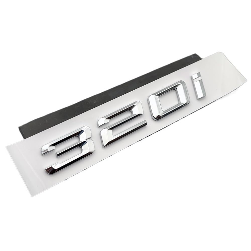 3D ABS Rear Trunk Emblem Badge for BMW 3 Series 320i 320d - Glossy Black & Chrome