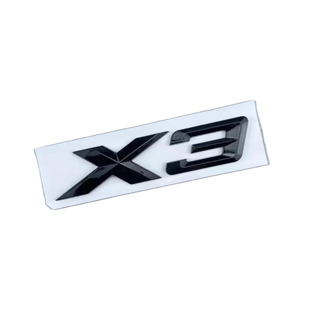 3D ABS Rear Trunk Emblem Badge for BMW X1 X2 X3 X4 X5 X6 X7 - Chrome & Glossy Black