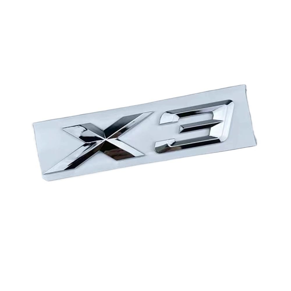 3D ABS Rear Trunk Emblem Badge for BMW X1 X2 X3 X4 X5 X6 X7 - Chrome & Glossy Black