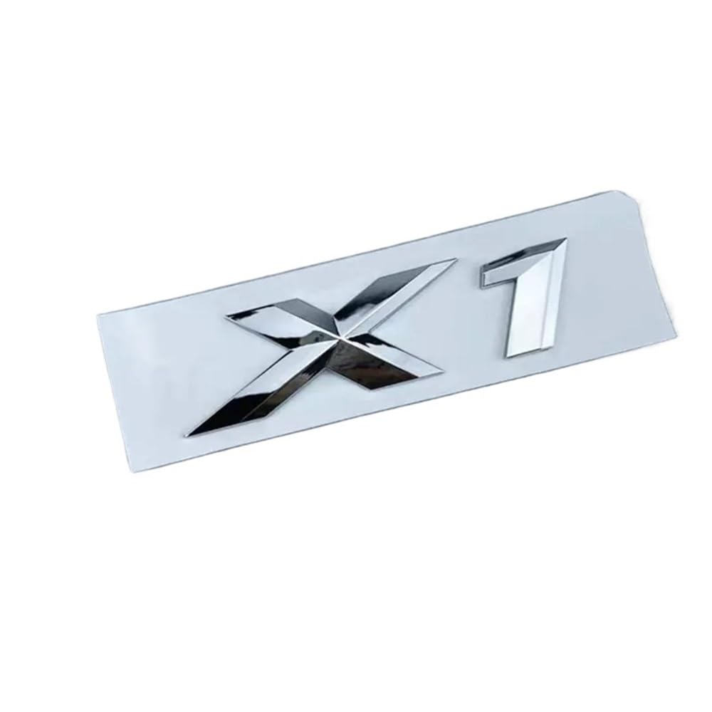 3D ABS Rear Trunk Emblem Badge for BMW X1 X2 X3 X4 X5 X6 X7 - Chrome & Glossy Black
