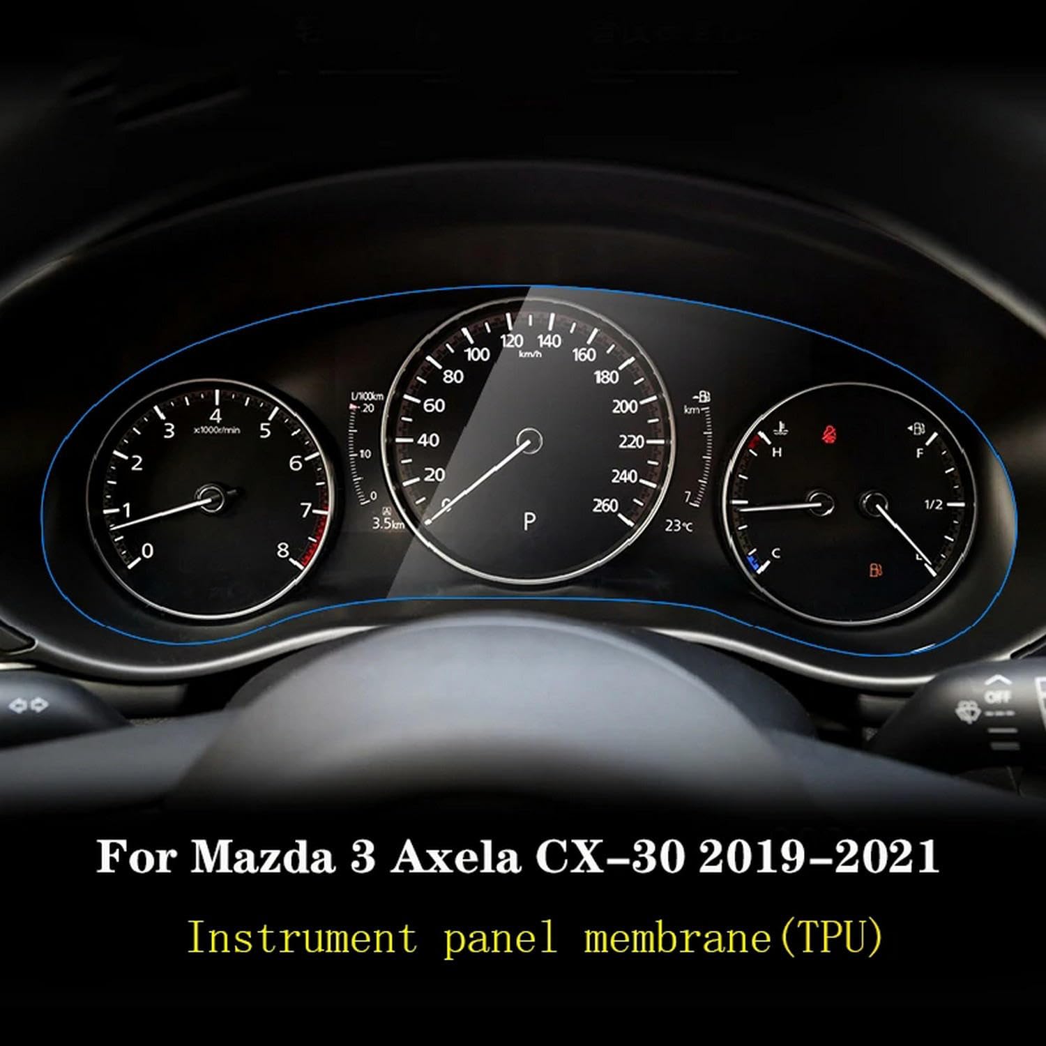 Car Interior Console Transparent TPU Film Speedometer Anti Scratch refit，for Mazda 3 Axela CX-30 2019-2023 - Goecice Store