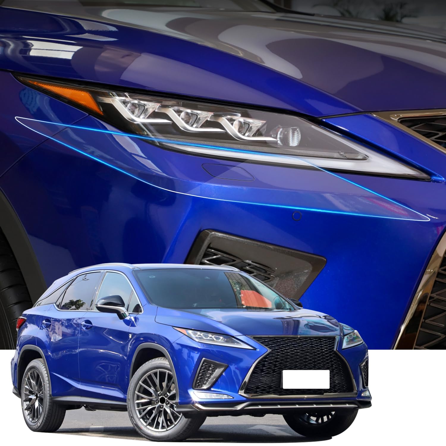 Clear TPU Headlight Protection Film for Lexus RX 350 / 350L / 450h / 450hL 2020-2022 — Pre-Cut Invisible PPF, Anti-Yellowing 5-Piece Kit - Goecice