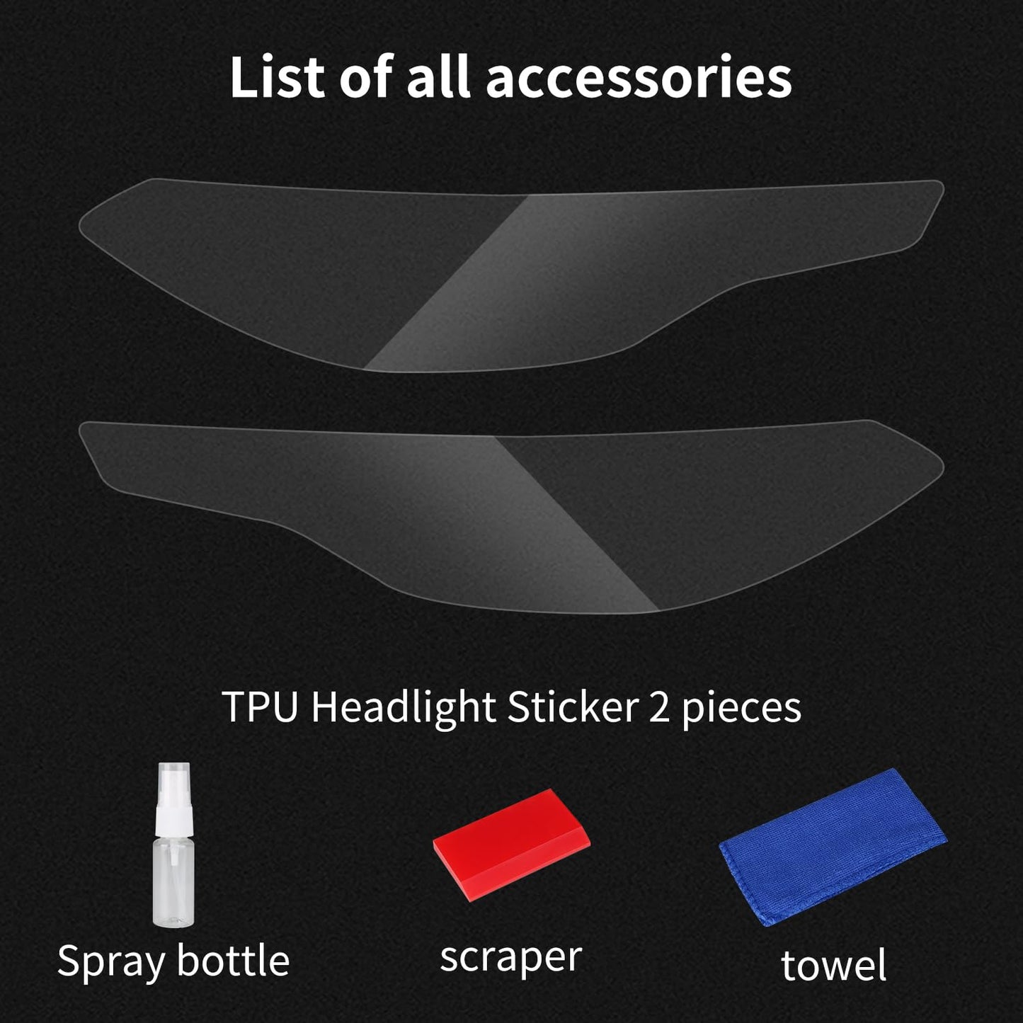 Clear TPU Headlight Protection Film for Toyota Corolla Cross 2022-2026 — Pre-Cut Invisible PPF, Anti-Yellowing 5-Piece Kit - Goecice