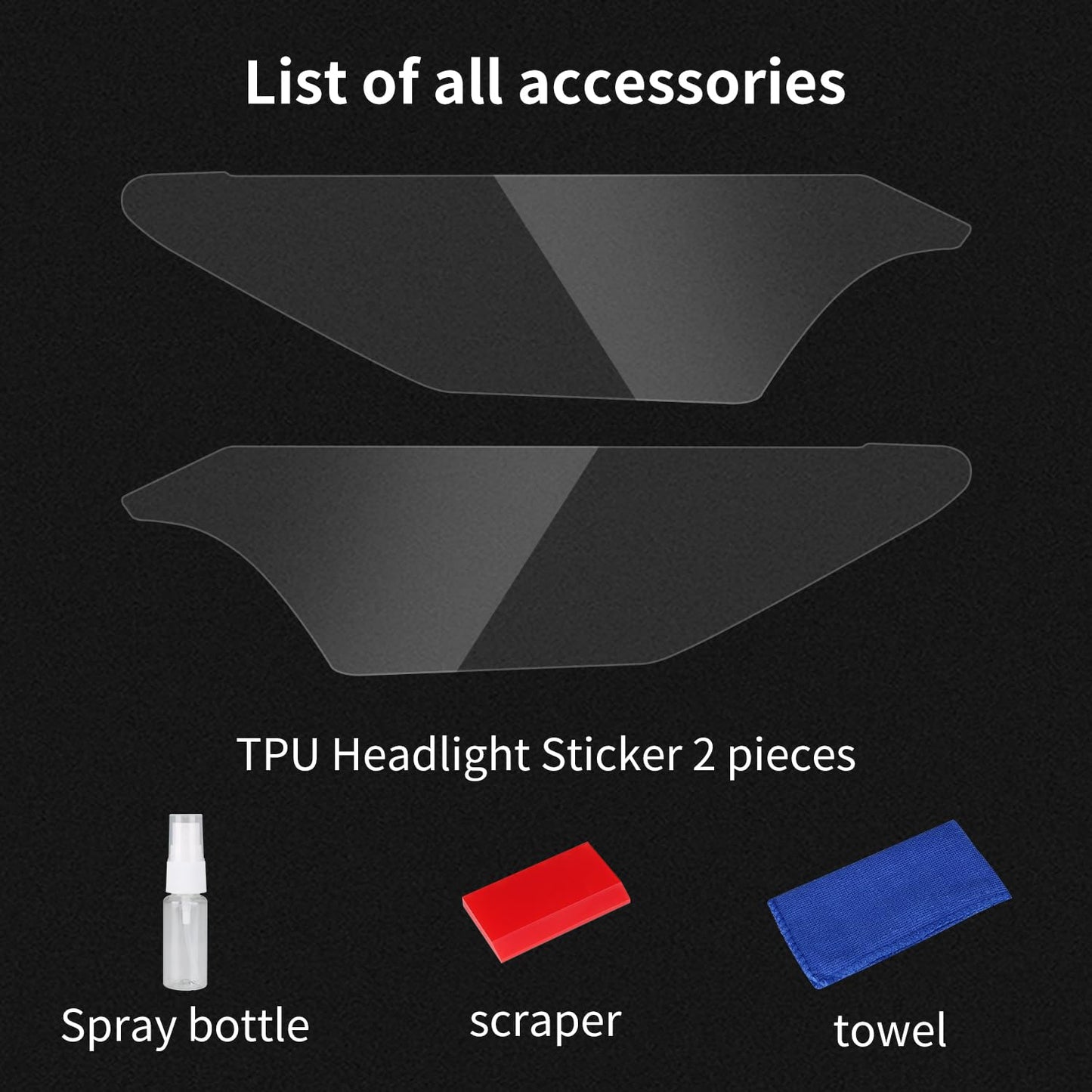 Clear TPU Headlight Protection Film for Toyota RAV4 2016-2018 & Hybrid — Pre-Cut Invisible PPF, Anti-Yellowing 5-Piece Kit - Goecice