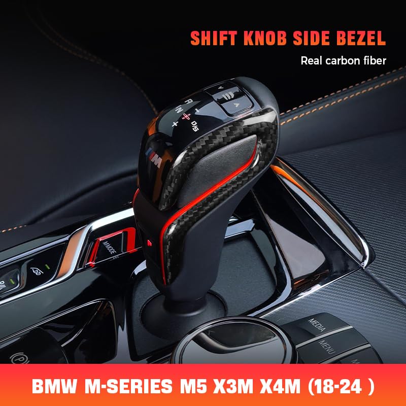 Genuine Carbon Fiber Gear Shift Knob Cover Trim for BMW M5 F90 (2018-2024), X3M F97, X4M F98 (2019-2021) | M-Performance Interior Upgrade - AutoGearHub