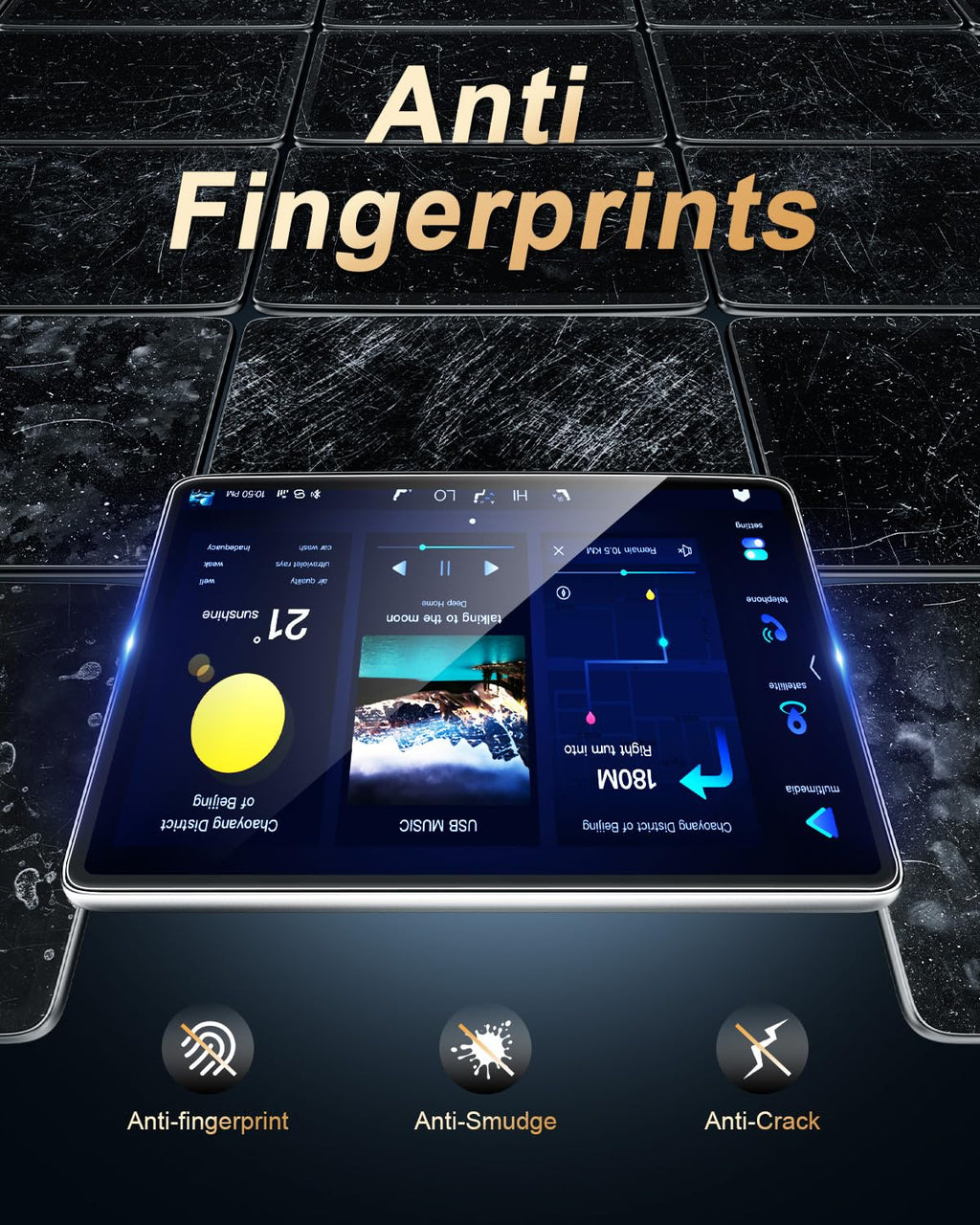 Screen Protector For 2020 - 2025 Audi A4/A5 & 2021 - 2024 Q5 - [10.1 - Inch Navigation Touchscreen] - 9H Hardness Tempered Glass Screen Protector - Anti Fingerprints - Goecice Store
