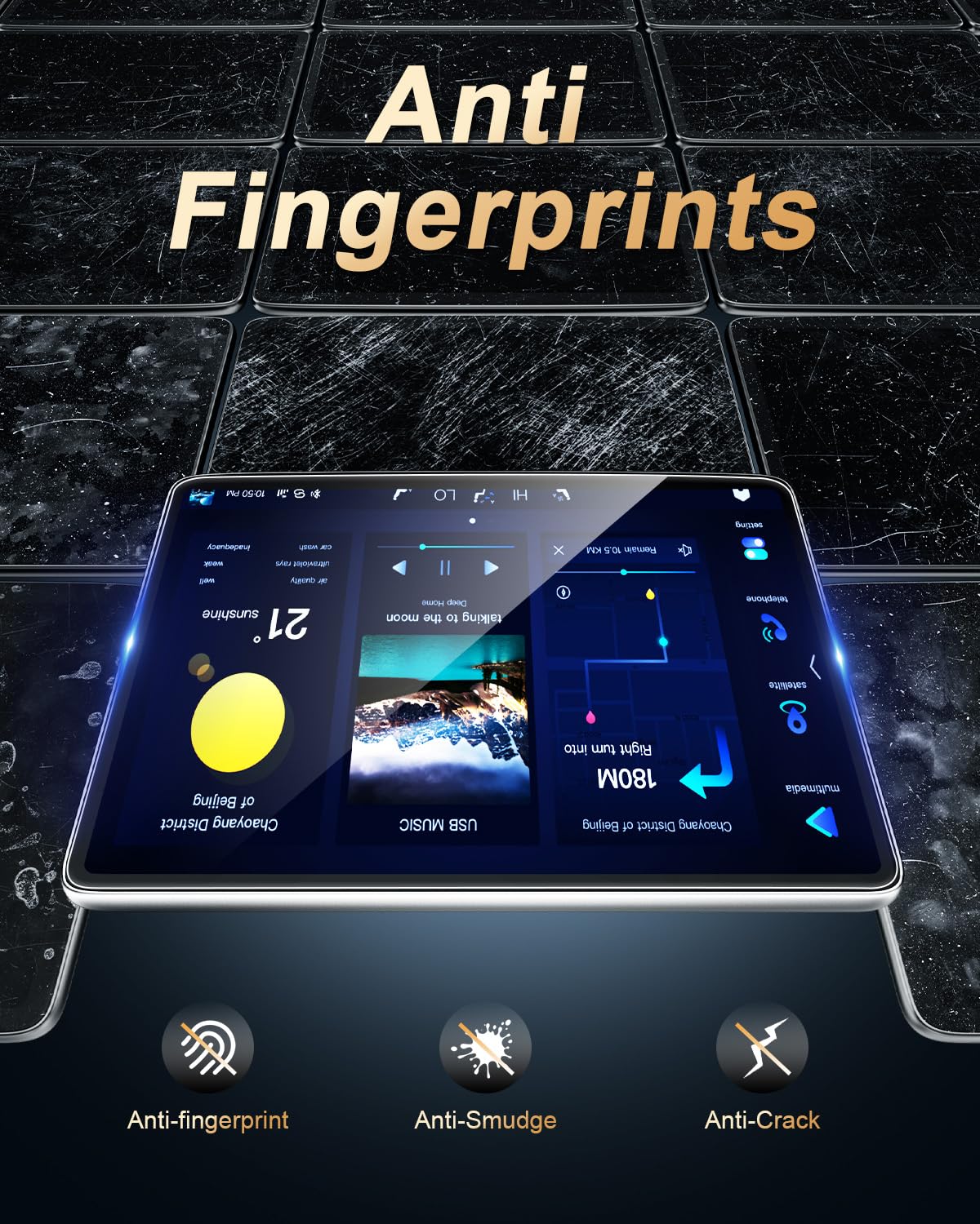 Screen Protector For 2020 - 2025 Audi A4/A5 & 2021 - 2024 Q5 - [10.1 - Inch Navigation Touchscreen] - 9H Hardness Tempered Glass Screen Protector - Anti Fingerprints - Goecice Store