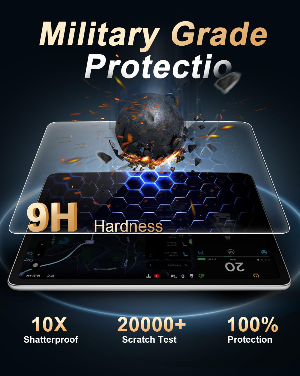 Screen Protector For 2020 - 2025 Audi A4/A5 & 2021 - 2024 Q5 - [10.1 - Inch Navigation Touchscreen] - 9H Hardness Tempered Glass Screen Protector - Anti Fingerprints - Goecice Store