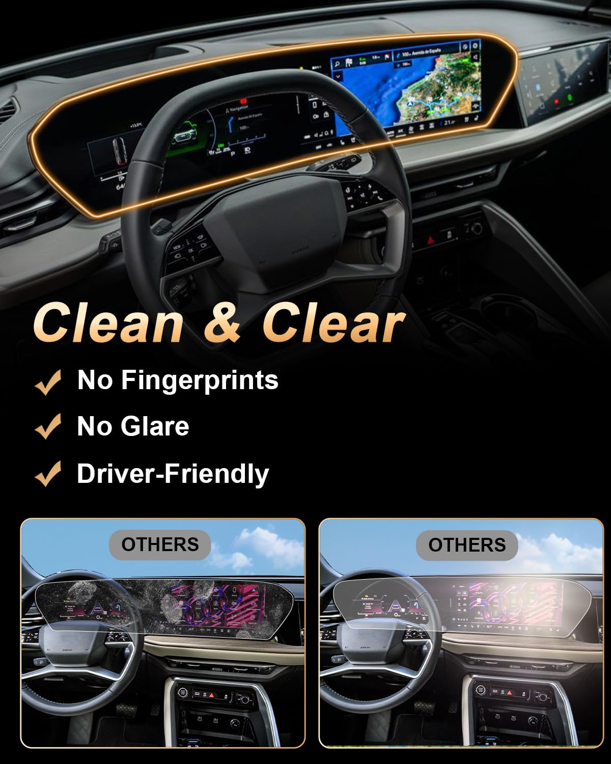 Screen Protector For 2025 - 2026 All New Audi A5/Q5/S5/A6 - Tempered Glass Film 11.9 - Inch + 14.5 Inch Integrated Screen For 2026 A5/Q5/S5/A6 Accessories - Goecice Store