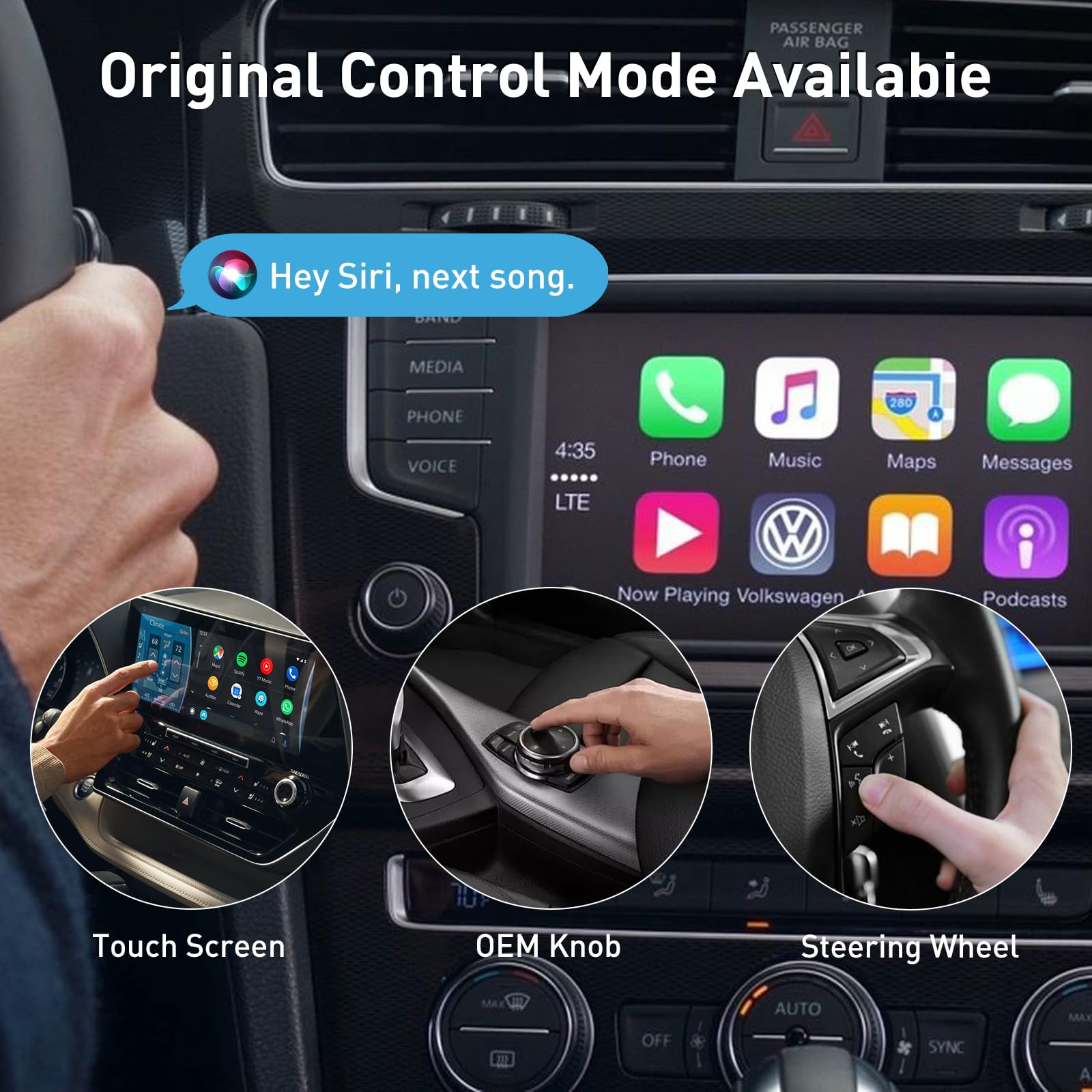 Wireless CarPlay Adapter 2026 Upgrade Mini Design, USB/USB-C Plug & Play Converts CarPlay to Wireless - Easy Use Fast Stable Connection Car Play for iPhone & Android - Goecice Store