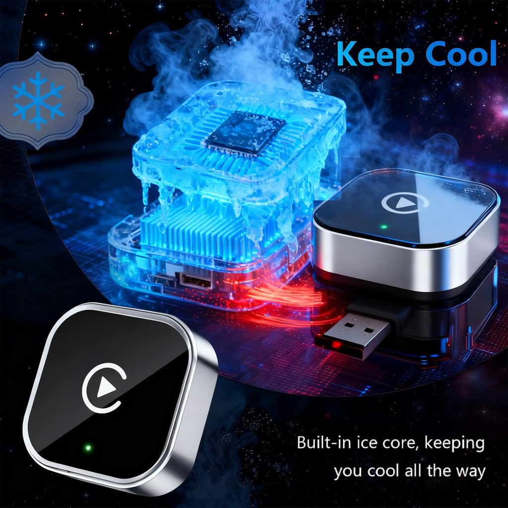 Wireless CarPlay Adapter - Fast Auto-Connect, Stable Connection, Mini Size Plug & Play Adapter for iPhone & Android Auto Compatible Cars - Goecice Store