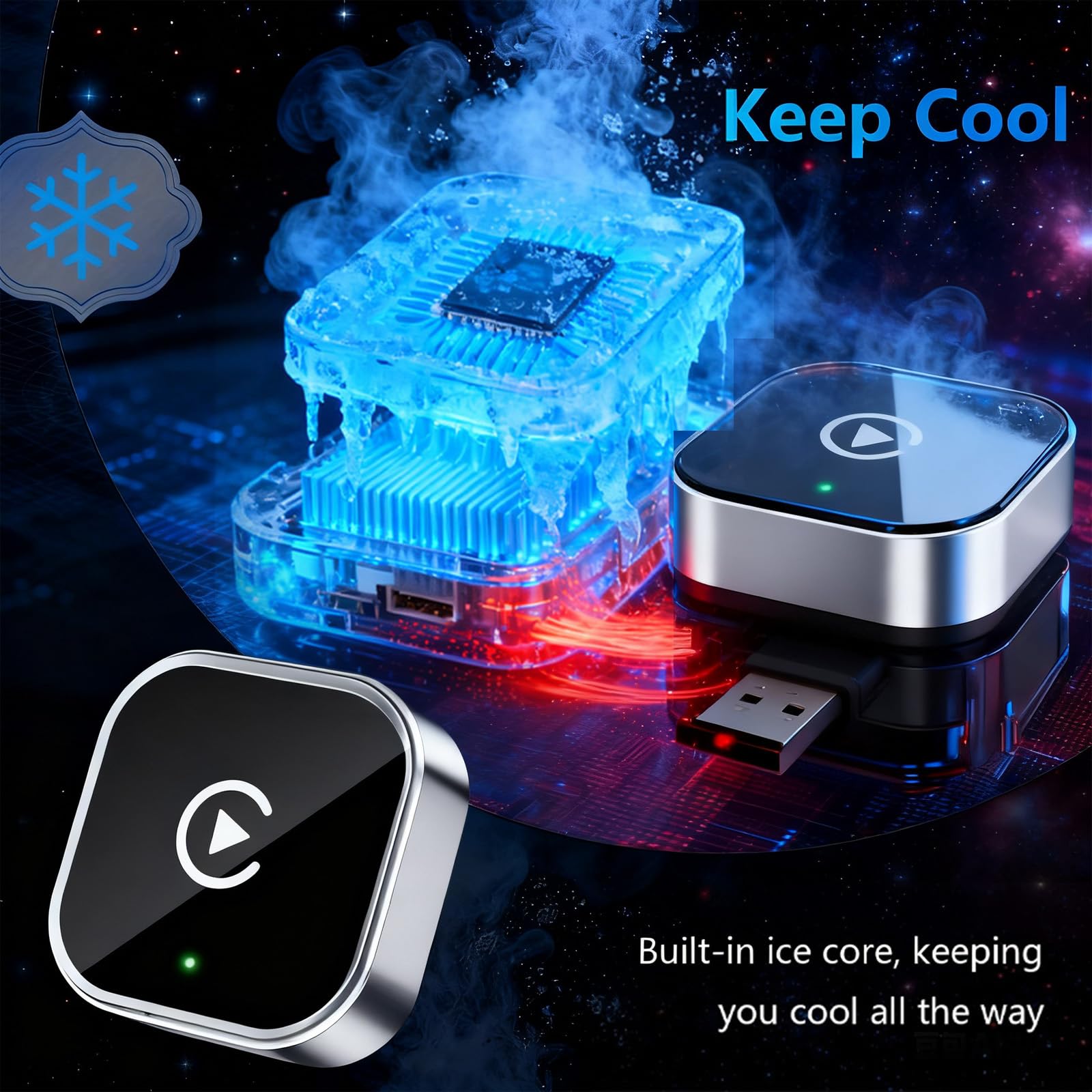 Wireless CarPlay Adapter - Fast Auto-Connect, Stable Connection, Mini Size Plug & Play Adapter for iPhone & Android Auto Compatible Cars - Goecice Store